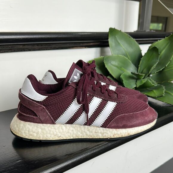 adidas Maroon and White Athletic Shoes - Picture 1 of 9
